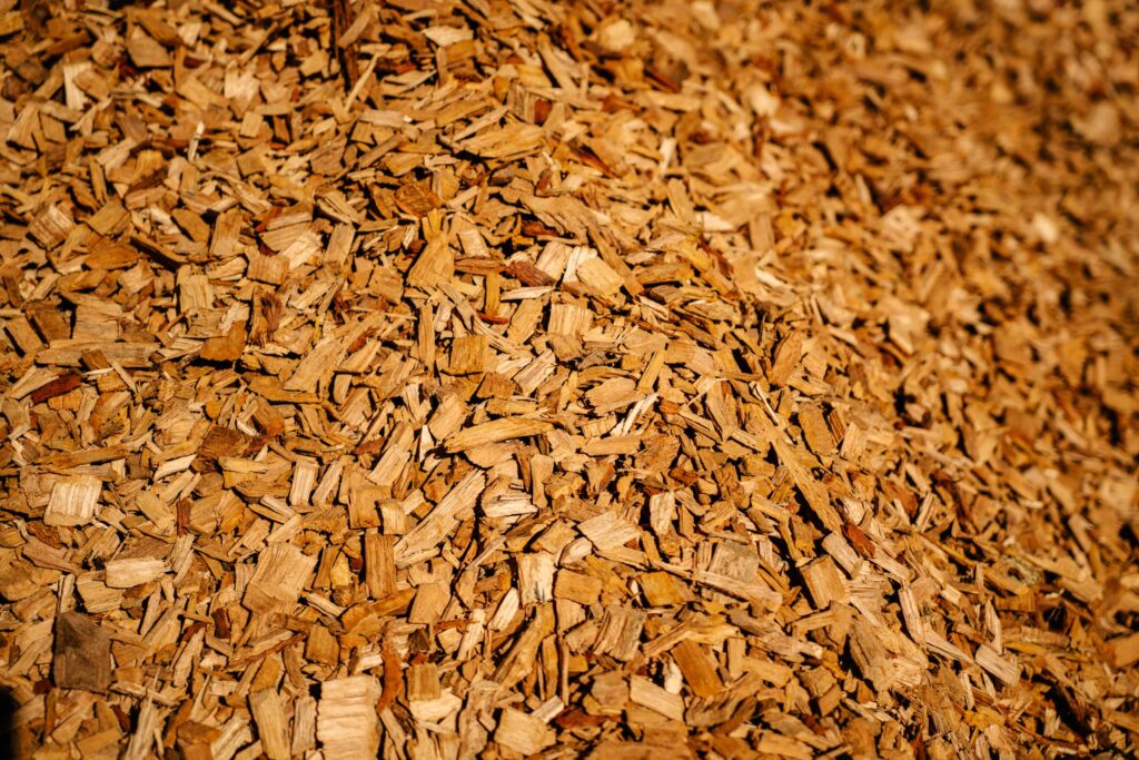 Hackschnitzel auf einem haufen