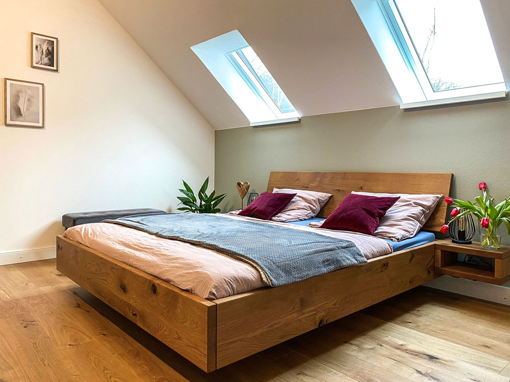 Bett aus Eiche Rustikal II