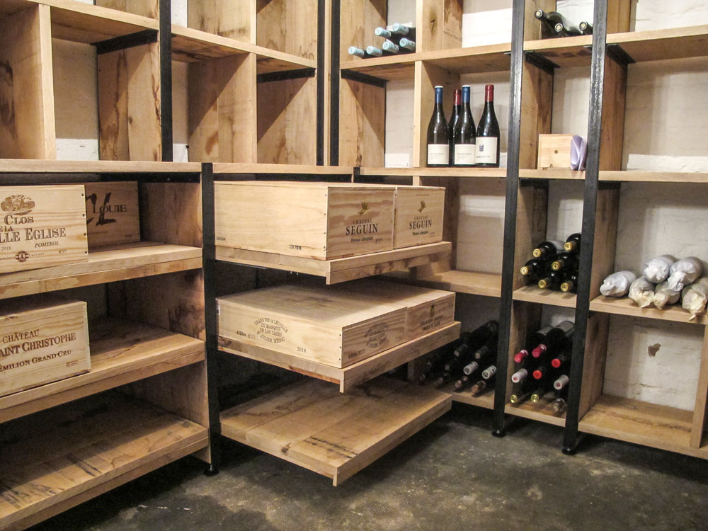 Weinregal aus Eiche Antik